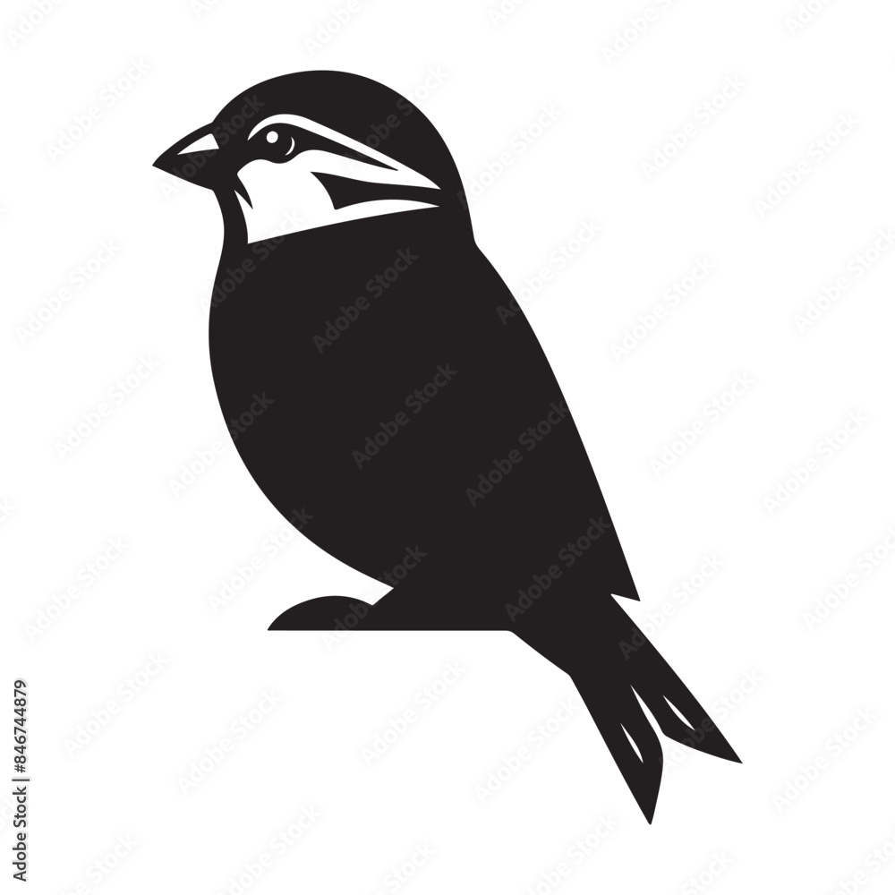 Obraz premium sparrow silhouette vector illustration