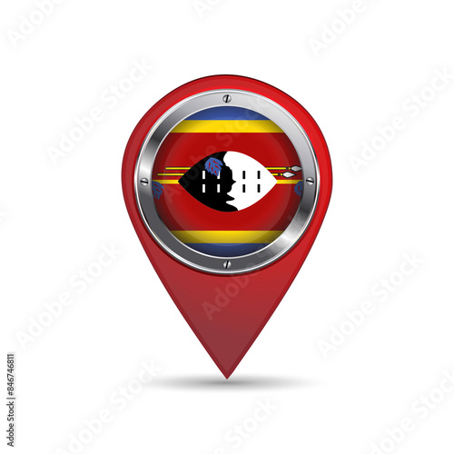 3D pin icon with Swaziland flag inside vector image Free Download 3D pin icon with Swaziland flag inside vector image - GFXLoad
