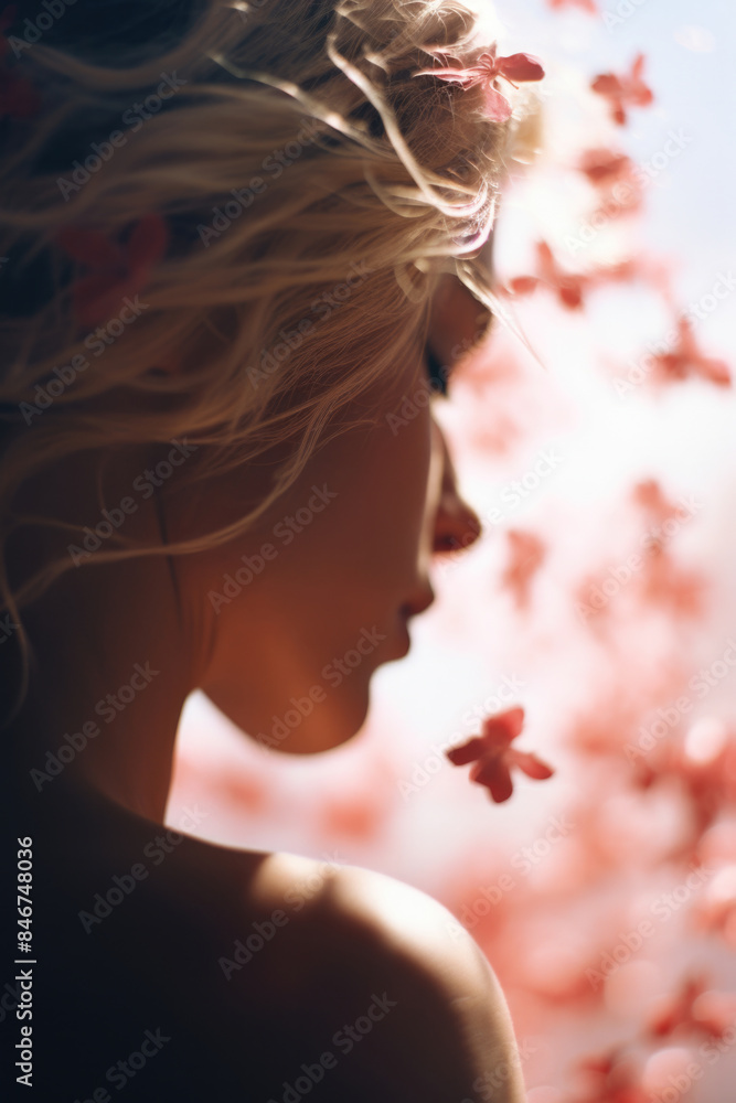女, 女性, 女性の横顔, 花, 桜, 春, リラックス, 美しい女性, Beautiful woman, woman, woman's profile, flower, cherry blossom, spring, relax, relaxing 女, 女性, 女性の横顔, 花, 桜, 春, リラックス, 美しい女性, Beautiful woman, woman, woman's profile, flower, cherry blossom, spring, relax, relaxing