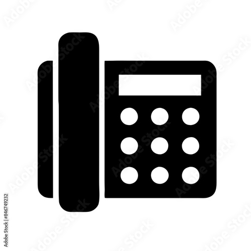 office phone communication telephone fax as a simple single icon logo vector illustration, isolated on transparent background 