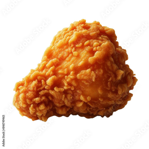 A piece of classic Southern fried chicken, golden brown and crispy, showing the crunchy texture of the seasoned coating