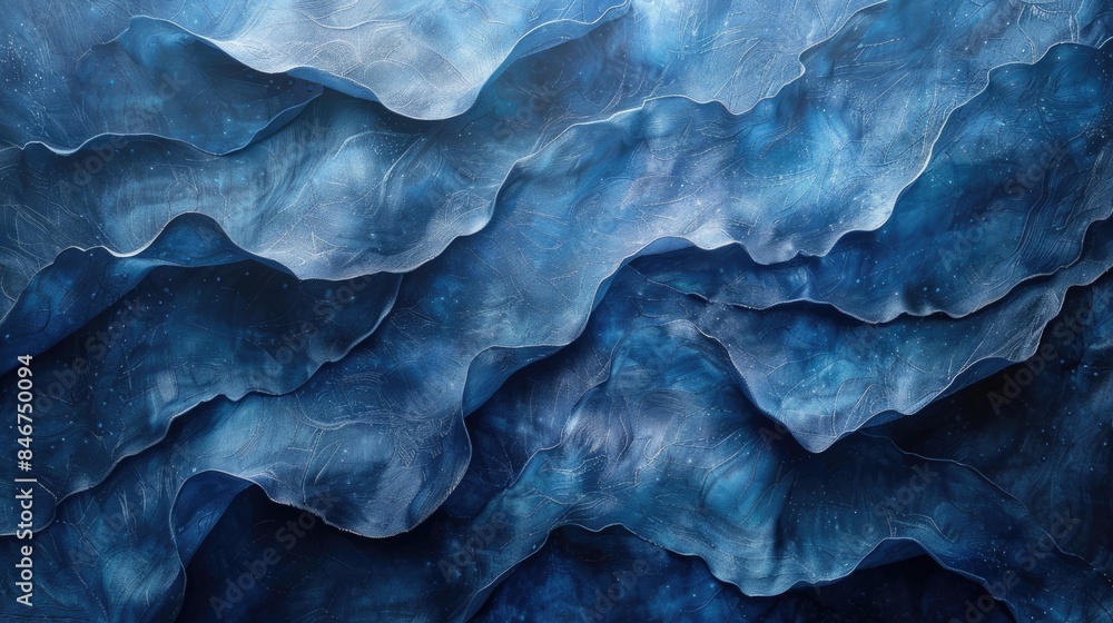Fototapeta premium a pattern of blue waves abstract color background