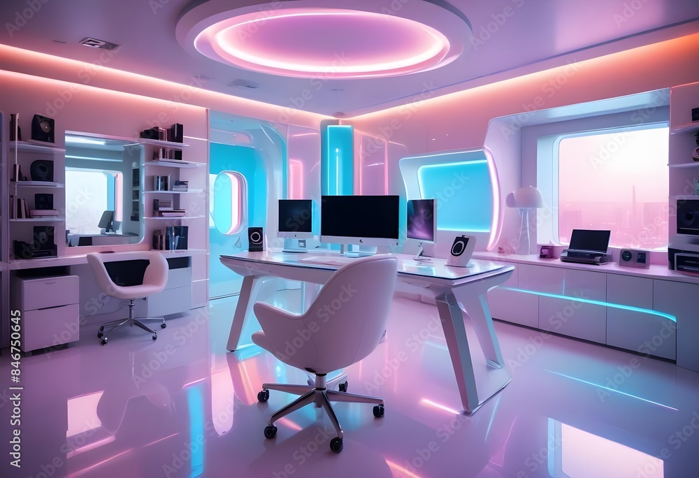 minimalist interior design style futuristic home office sleek furniture state of the art technology minimalist interior design style futuristic home office sleek furniture state of the art technology