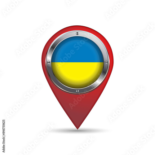 Free Download 3D pin icon with Ukraine flag inside vector image  - GFXLoad