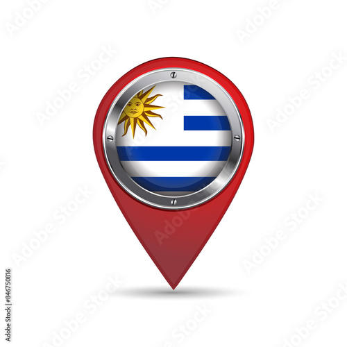 Free Download 3D pin icon with Uruguay flag inside vector image  - GFXLoad