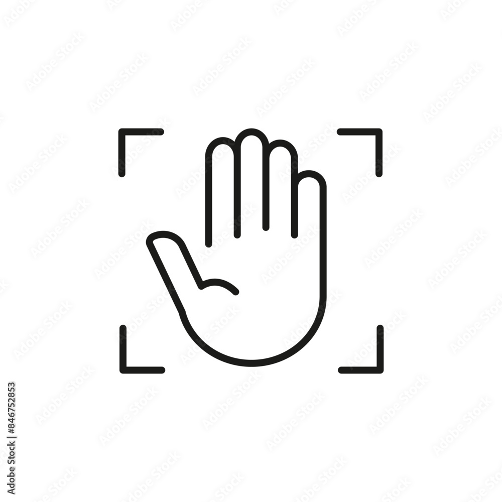 Obraz premium Hand scan icon. Simple hand scan icon for social media, app, and web design. Vector illustration.