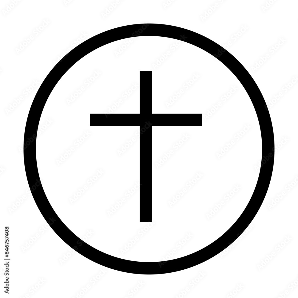 Fototapeta premium Christian Cross Icon Ideal for Religious and Faith Illustrations