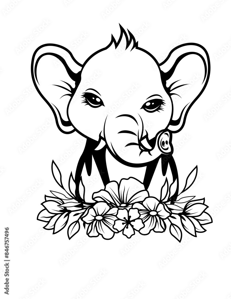 Cute Floral Elephant | Baby Elephant | Floral Calf | Jungle Life ...