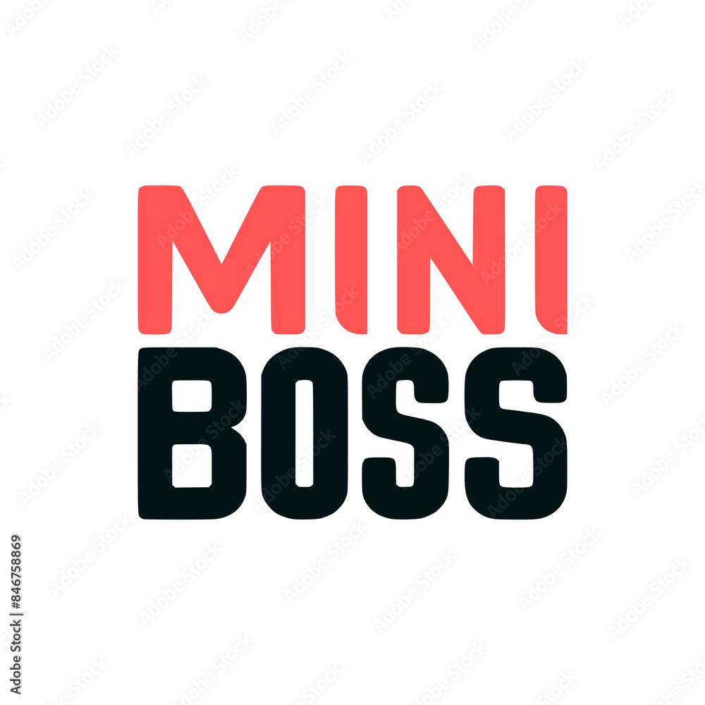 Fototapeta premium mini boss text tshirt fashion sticker vector illustration template design