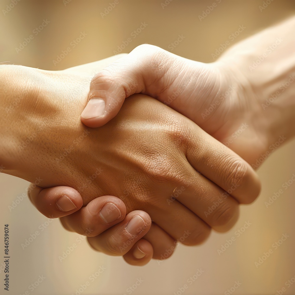 Two hands shaking in a handshake Two hands shaking in a handshake