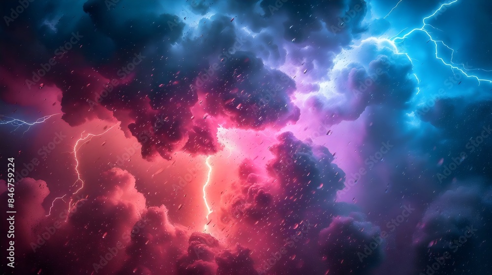 Naklejka premium A colorful sky with a stormy atmosphere