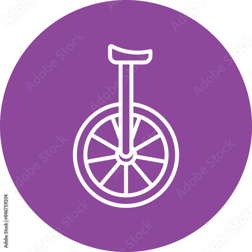 Unicycle line circle icon