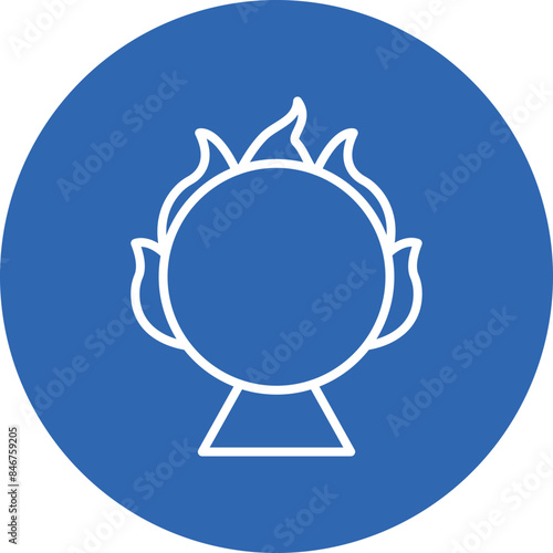 Ring of fire line circle icon