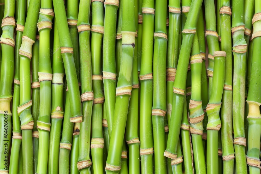 Detailed view of lush green bamboo stalks highlighting their exquisite natural texture and beauty Detailed view of lush green bamboo stalks highlighting their exquisite natural texture and beauty