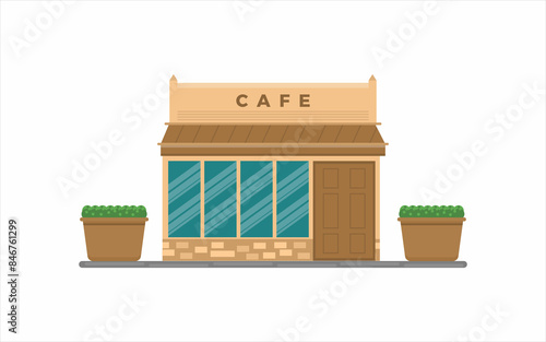 coffee shop flat icon illustration