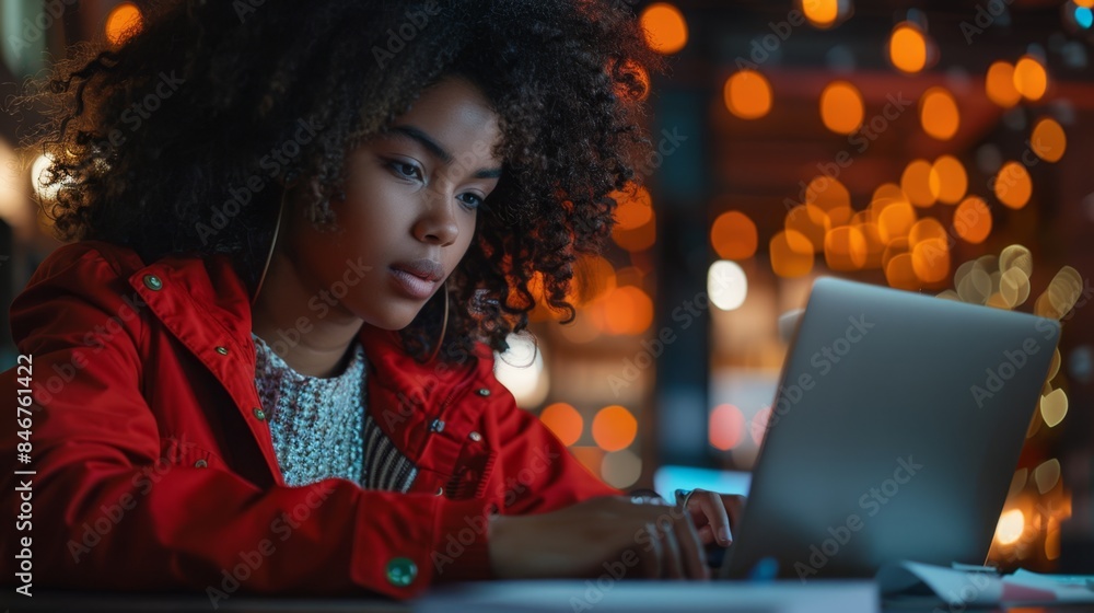 The woman using laptop The woman using laptop