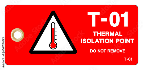 T01 Thermal Isolation Point Tag Label Symbol Sign, Vector Illustration, Isolate On White Background. EPS10