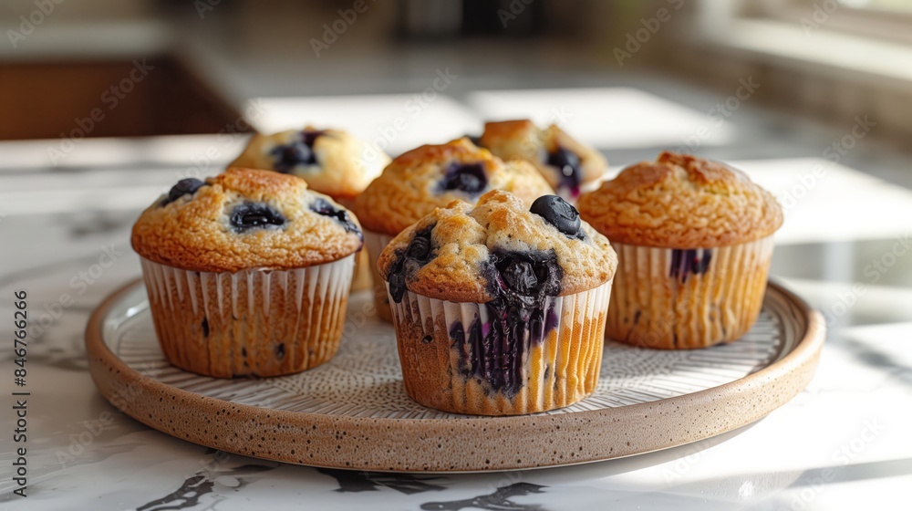 Freshly baked blueberry muffins Freshly baked blueberry muffins