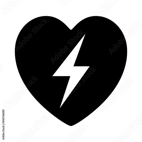 AED Automated External Defibrillator Black Icon,Vector Illustration, Isolate On White Background Label. EPS10
