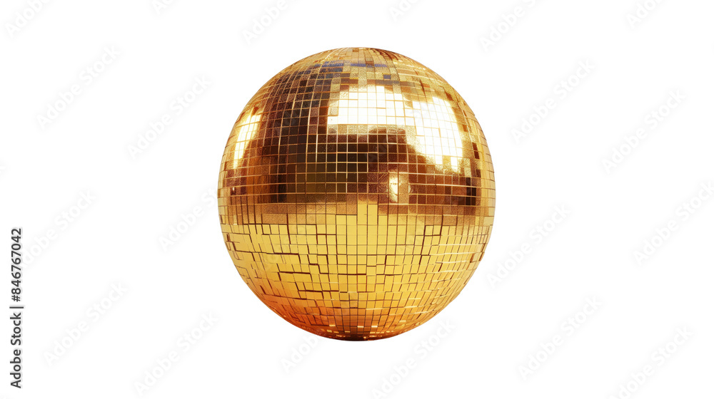 Yellow disco ball on a transparent background Yellow disco ball on a transparent background