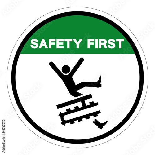 Safety First Entanglement Hazard Leg Symbol Sign, Vector Illustration, Isolate On White Background Label .EPS10