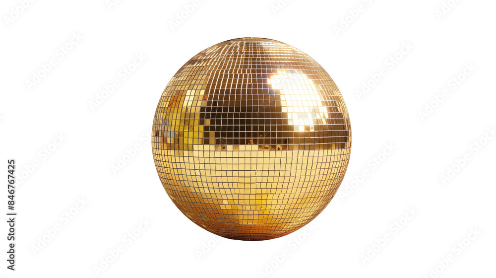 Yellow disco ball on a transparent background Yellow disco ball on a transparent background