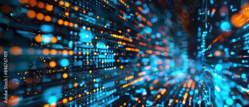 Digital backdrop for data transfer, encryption, and tech processes