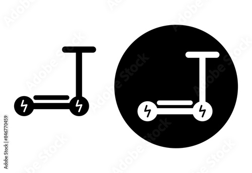 Eletric Scooter icon flat design isolated on white background