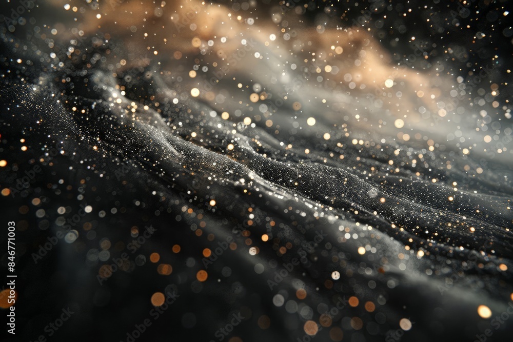 Astrophotography: Nebula Photograph with Shooting Stars and Glittery Texture Astrophotography: Nebula Photograph with Shooting Stars and Glittery Texture