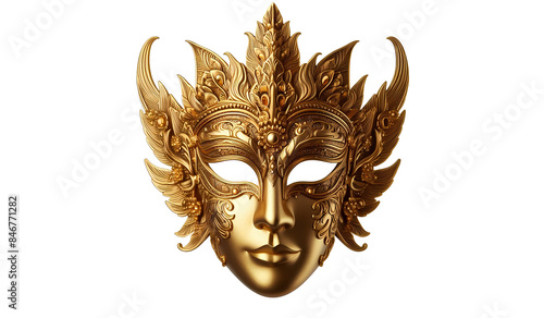 Golden mask transparant background,png ai generative