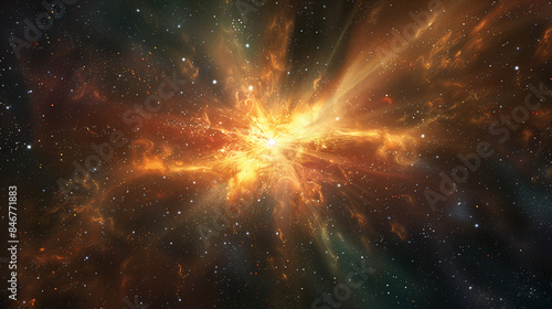 A vibrant  exploding Starburst in the vast cosmos