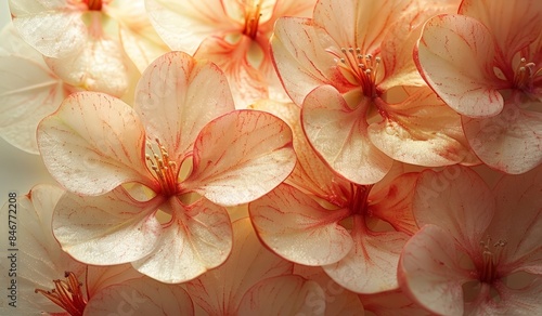 Pink Flower Bouquet: A Close-up Display of Fresh Spring Flowers with Green Leaves and Cherry Blossom Background