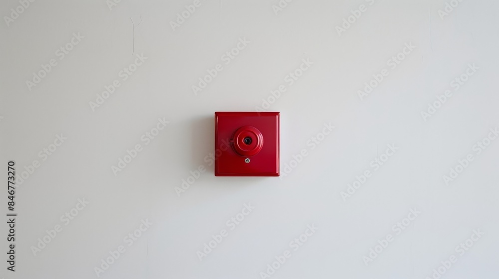 Fire alarm on blank white wall in retail Fire alarm on blank white wall in retail