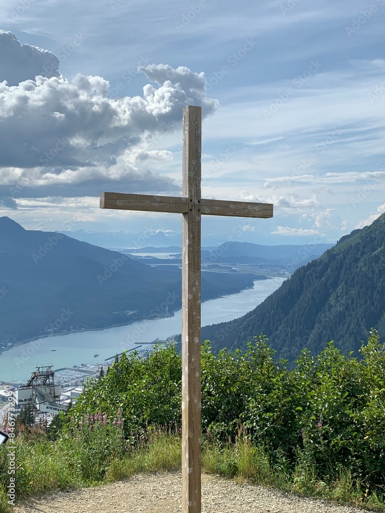cross in the mountains of alaska cross in the mountains of alaska