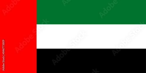 United Arab Emirates flag original color and proportions