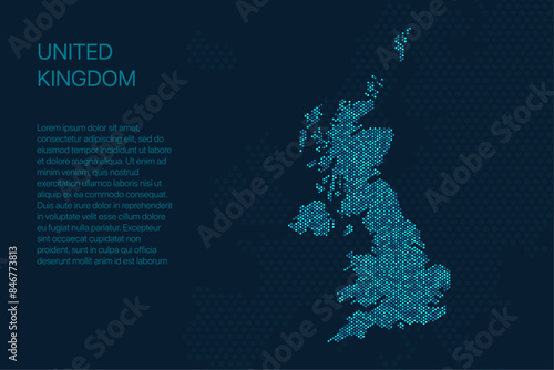United Kingdom digital pixel map for design