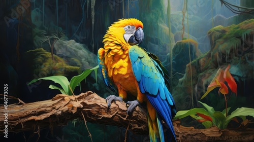  Parrot Painting A 3D Trompe loeil Masterpiece  photo