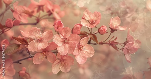 A close up of pink flowers in front of a blurred background.