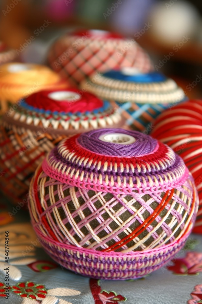 Vibrant spectrum of yarn rolls creating a colorful background for textile or craft concepts Vibrant spectrum of yarn rolls creating a colorful background for textile or craft concepts