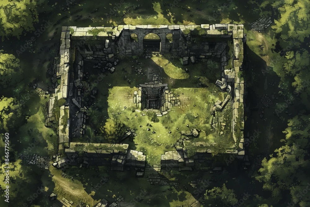 DnD Battlemap Sanctum Ruins Battlemap Style. DnD Battlemap Sanctum Ruins Battlemap Style.