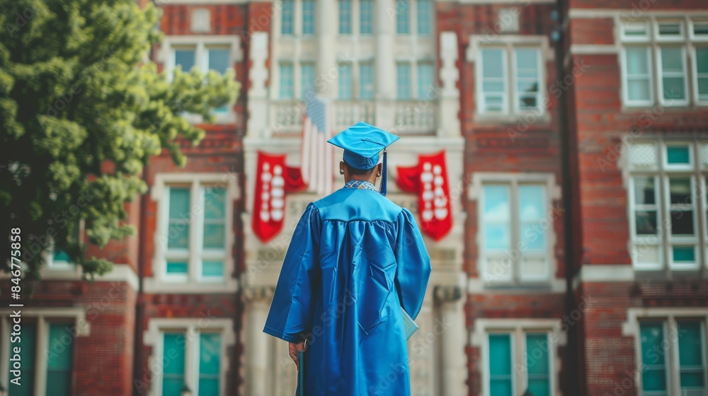 Fototapeta premium The Student in Graduation Gown
