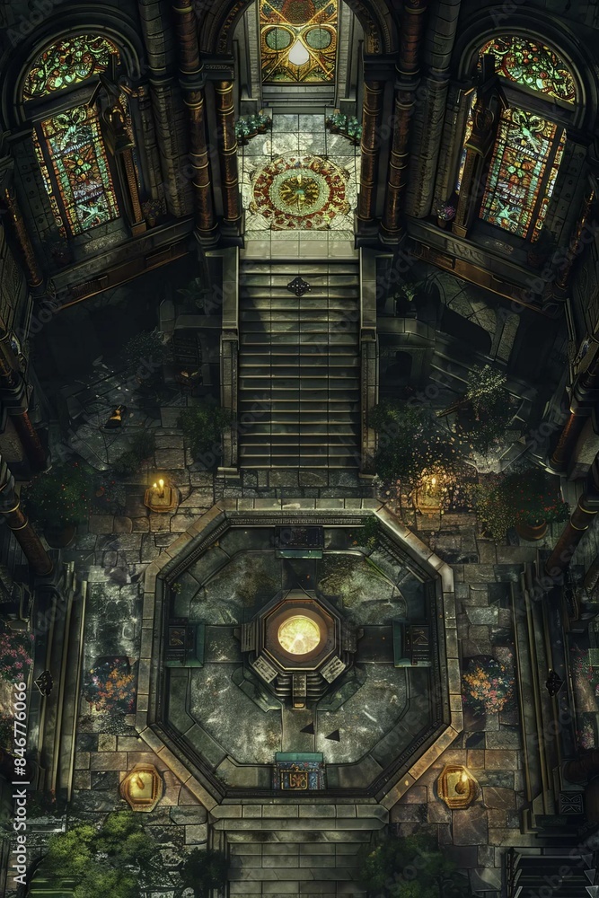 DnD Battlemap Serene Temple with Beautiful Sunset. DnD Battlemap Serene Temple with Beautiful Sunset.