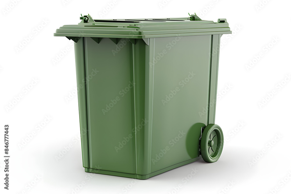 empty dustbin on white background AI generative empty dustbin on white background AI generative