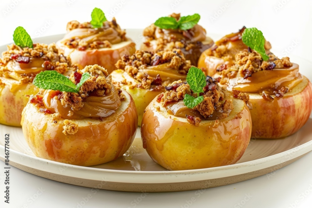 Baked Apples with Bacon Streusel and Creamy Maple Drizzle Baked Apples with Bacon Streusel and Creamy Maple Drizzle