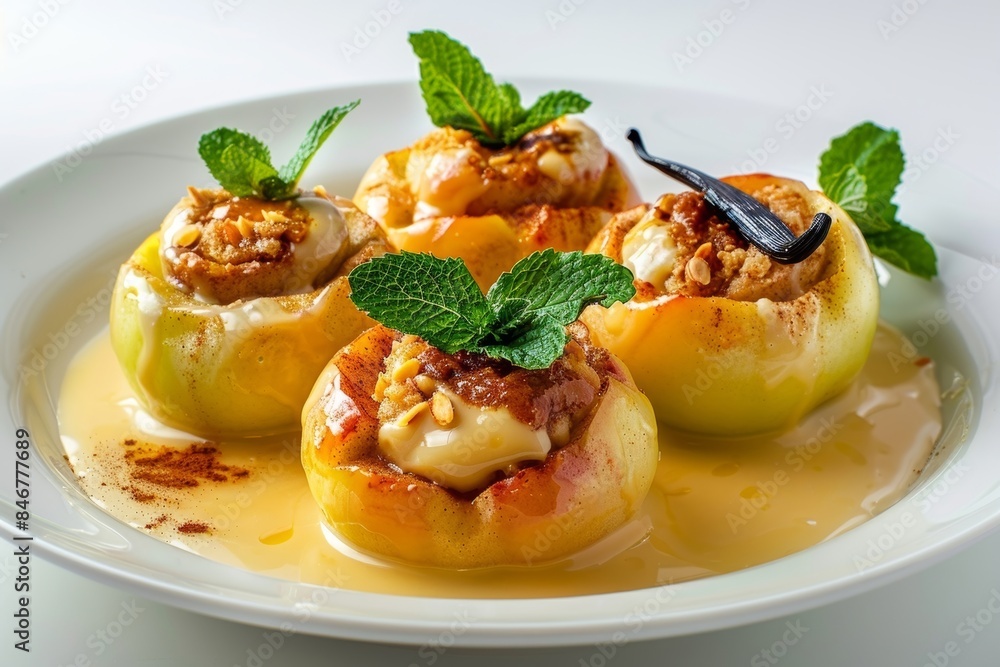 Baked Apples with Almond Butter and Creamy Vanilla Bean Sauce Baked Apples with Almond Butter and Creamy Vanilla Bean Sauce
