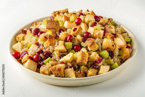 Baked Apple Cranberry Stuffing Infused with Aromatic Flavors