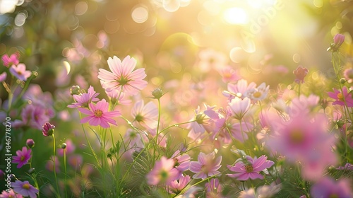 Soft focus flowers in dreamy garden © KALEYA