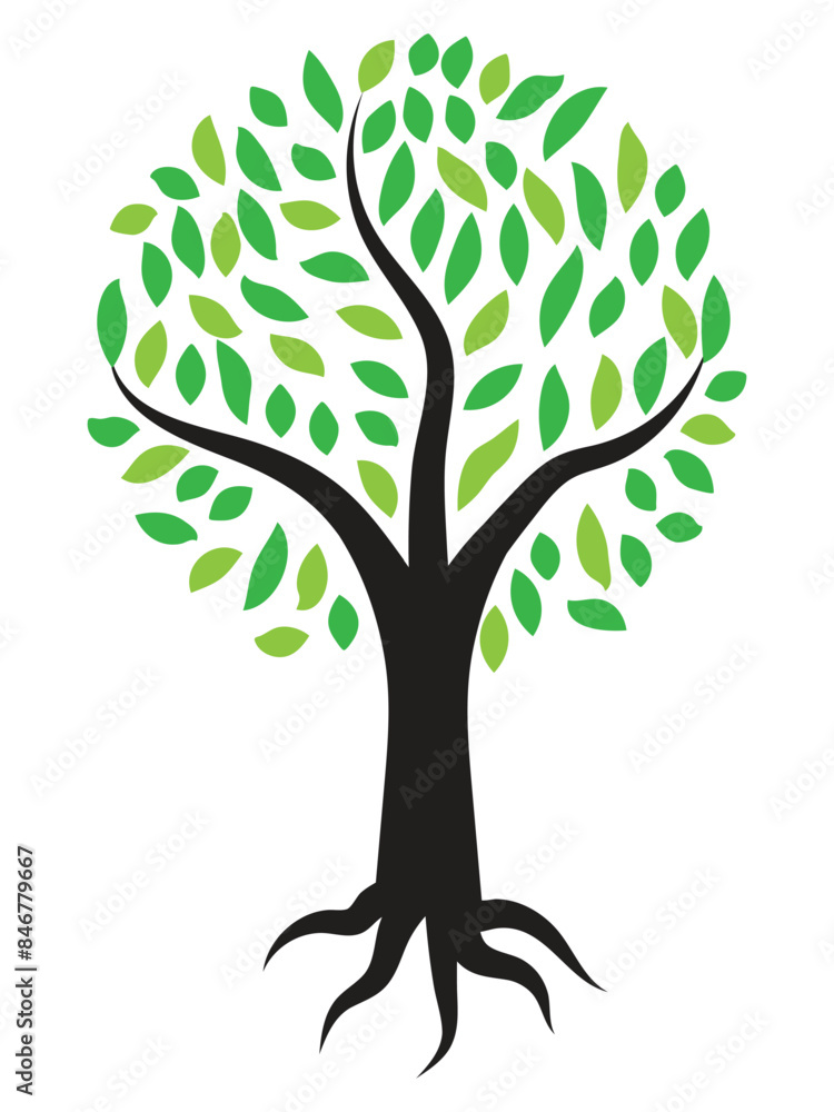 Fototapeta premium Abstract Green Tree Vector icon. 