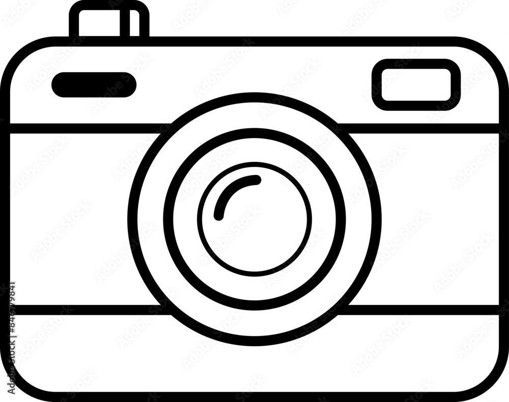 Black and White Classic Camera Line Drawing with Minimalist Design. Monochrome Photography Equipment Sketch. Vintage Digital Camera. Simple Iconic Tech Device Illustration. Black and White Classic Camera Line Drawing with Minimalist Design. Monochrome Photography Equipment Sketch. Vintage Digital Camera. Simple Iconic Tech Device Illustration.