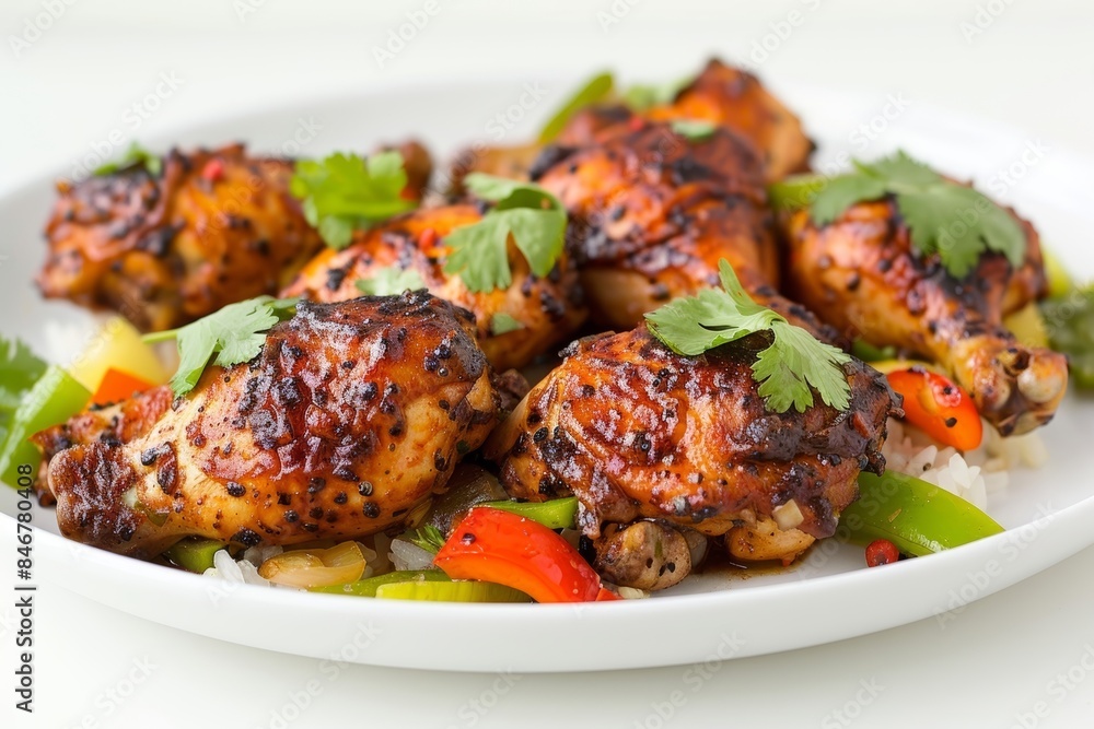 Savory Bajan Chicken with a Burst of Freshness and Color Savory Bajan Chicken with a Burst of Freshness and Color